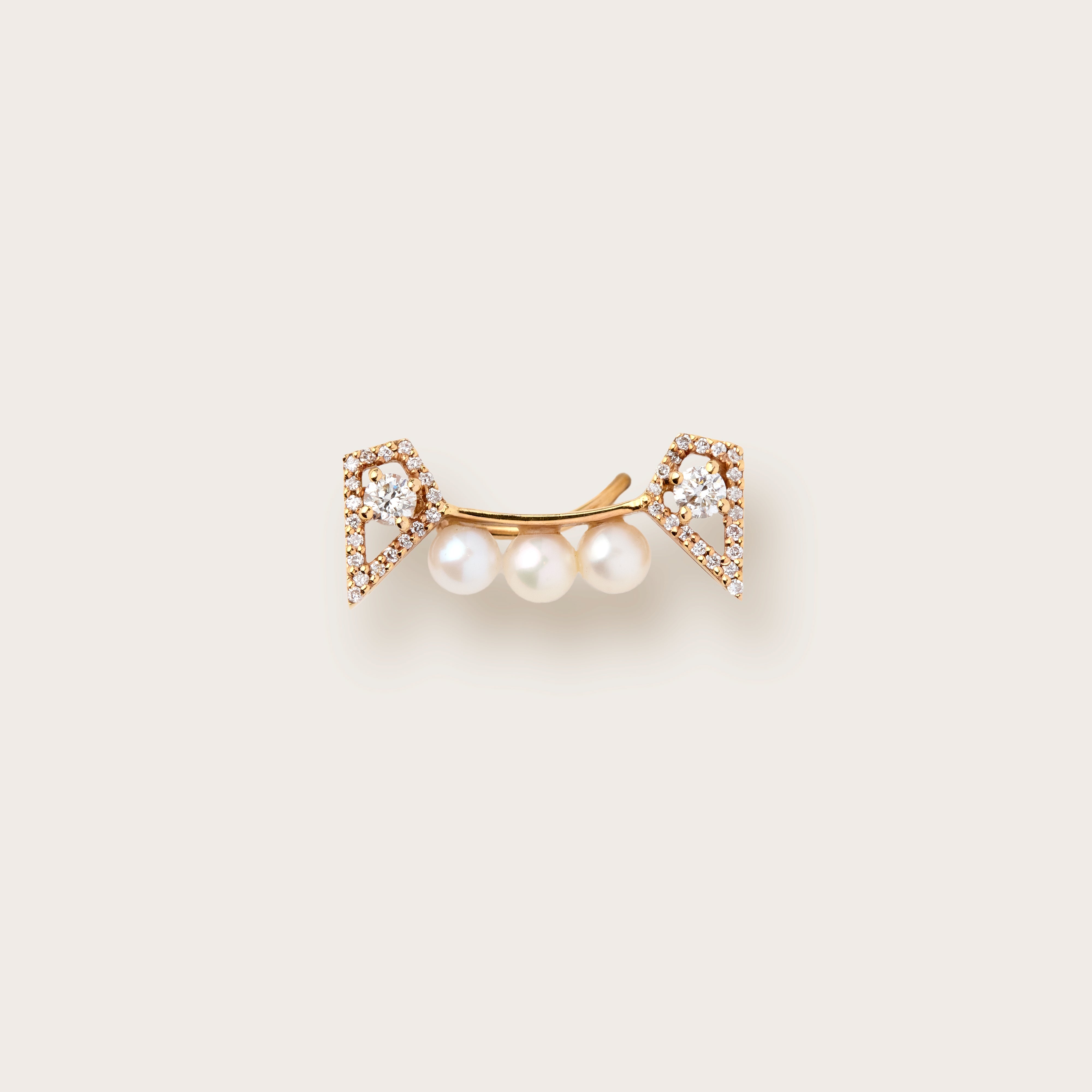 Supernova Diamond & Pearl Climber (Single) | Tana Chung Jewelry