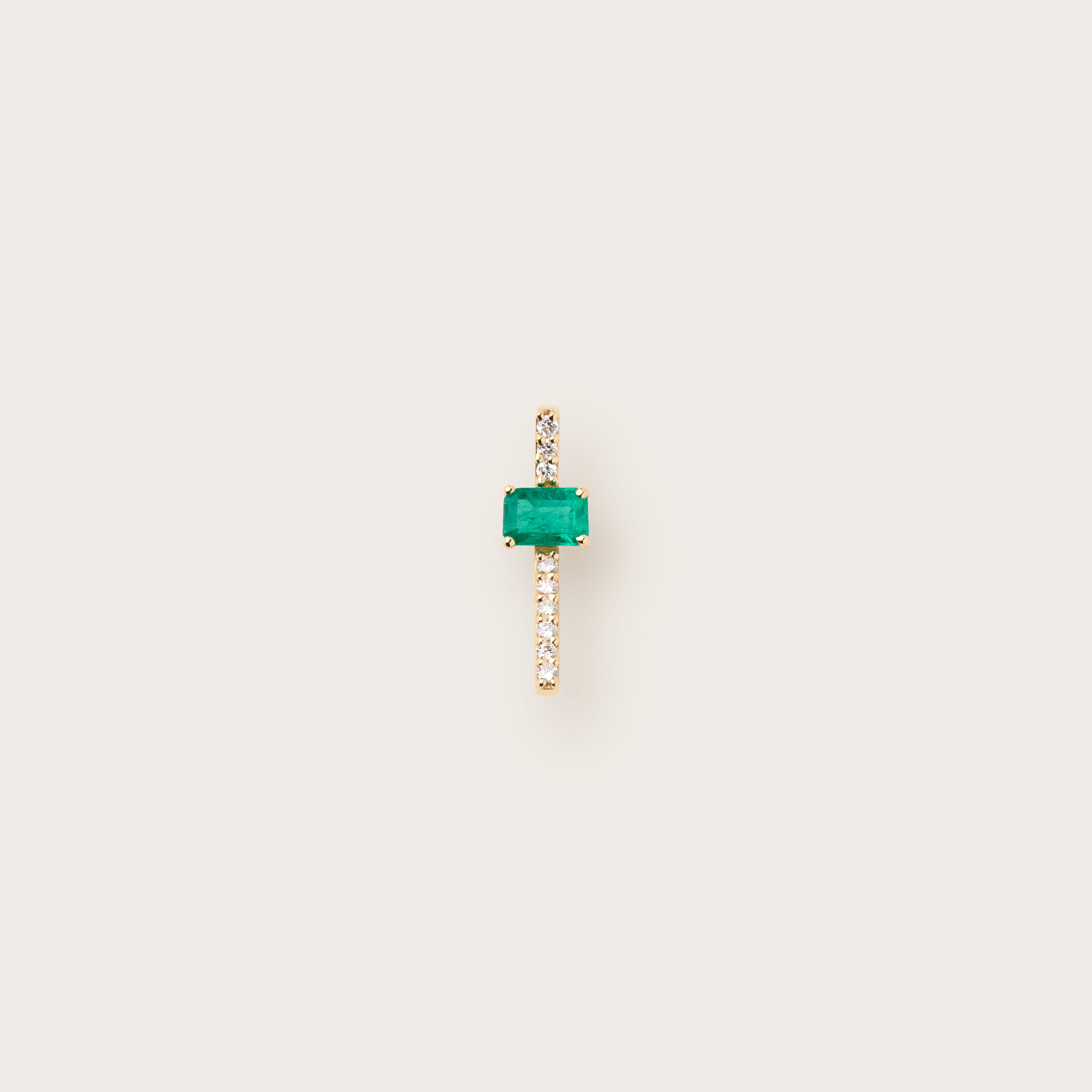 Victory Baguette Emerald & Diamond Modular Stud (Single) | Tana Chung ...