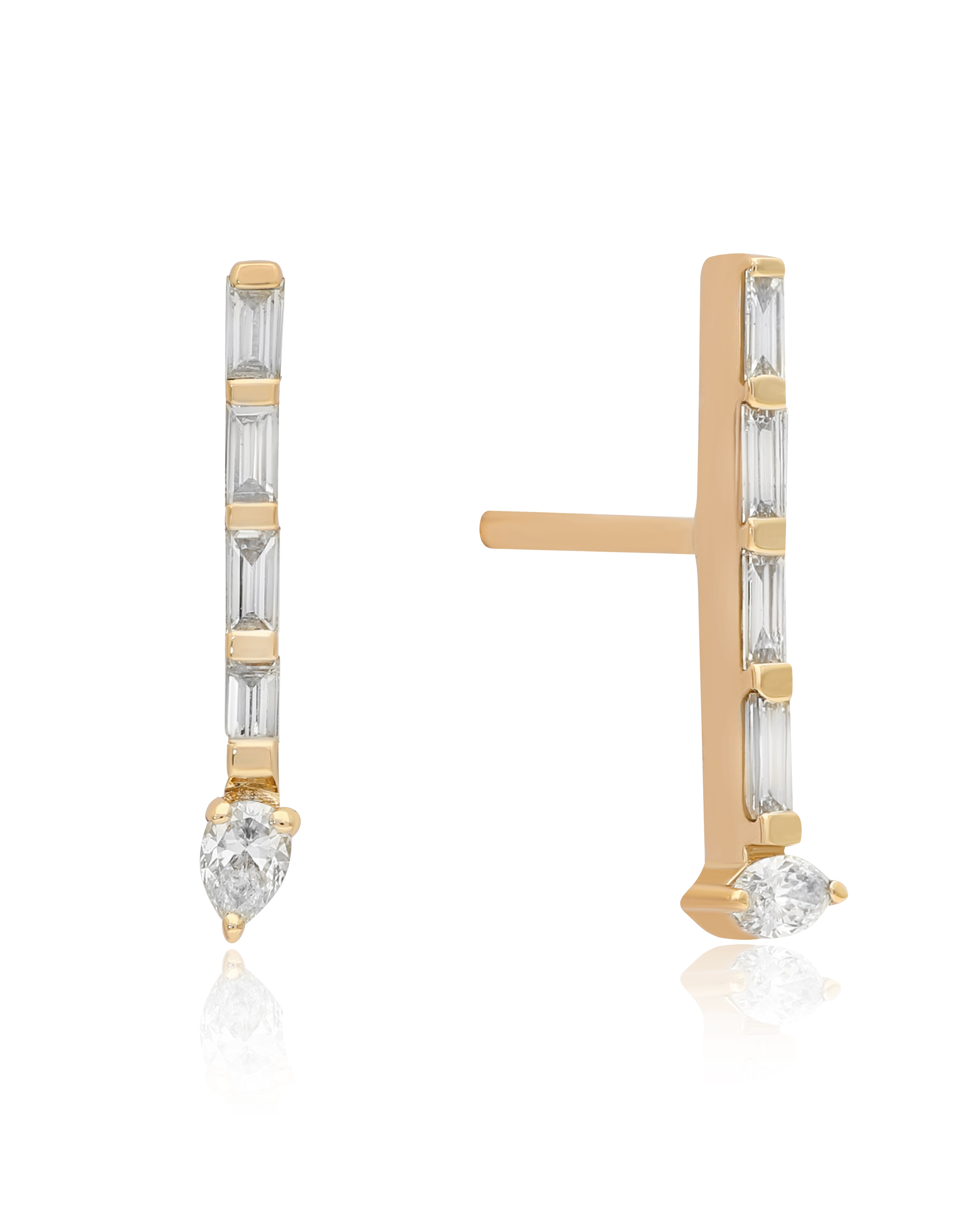Icicle Mixed Diamond Modular Stud | Tana Chung Jewelry