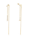 Icicle Bar Long Thread Earrings